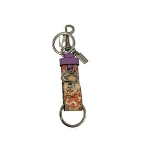 Coach Trigger Snap Bag Charm With Floral Print Valet key Chain